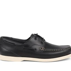 Parsons Leather Boat Shoes - Navy - White