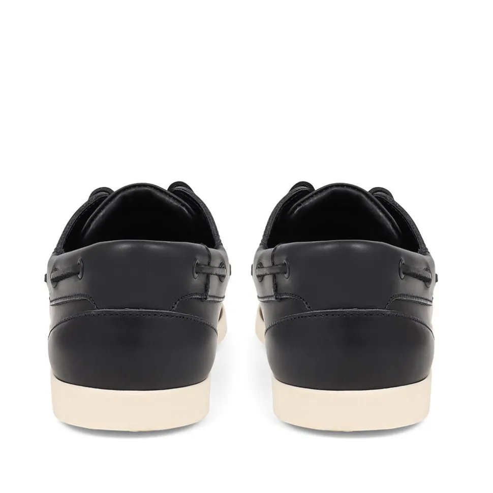 Parsons Leather Boat Shoes - Navy - White