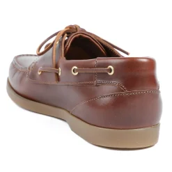 Parsons Wide Fit Leather Boat Shoes - Cognac