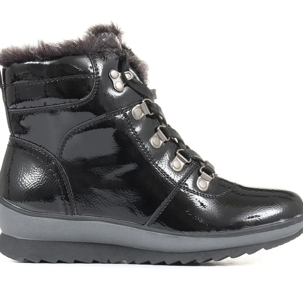 Patent Hiker Boots - Black Patent