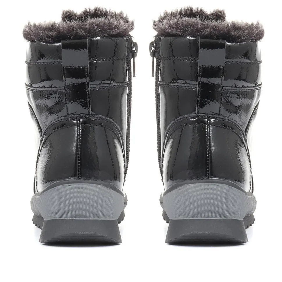 Patent Hiker Boots - Black Patent