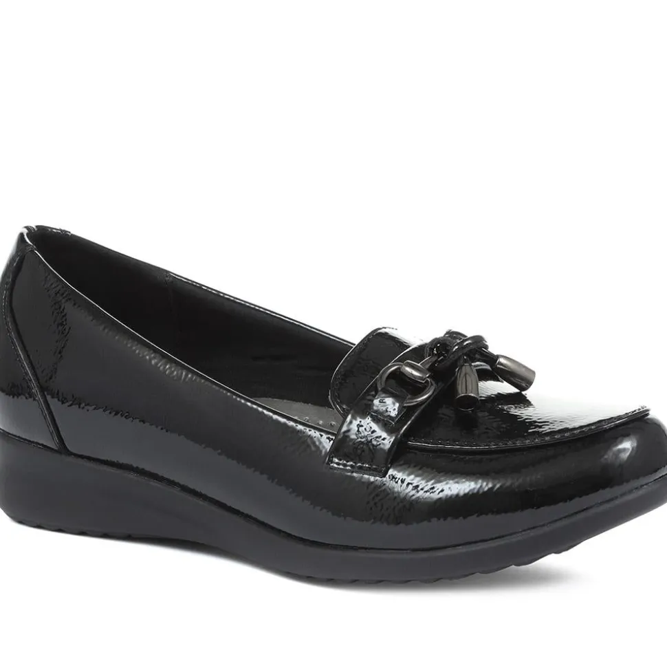 Patent Ladies Loafers - Black Patent