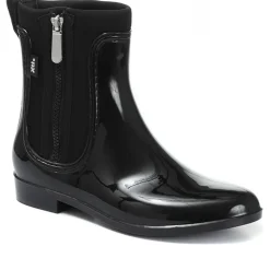 Patent Wellie Ankle Boot - Black