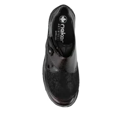 Patterned Touch-Fasten Shoes - Burgundy