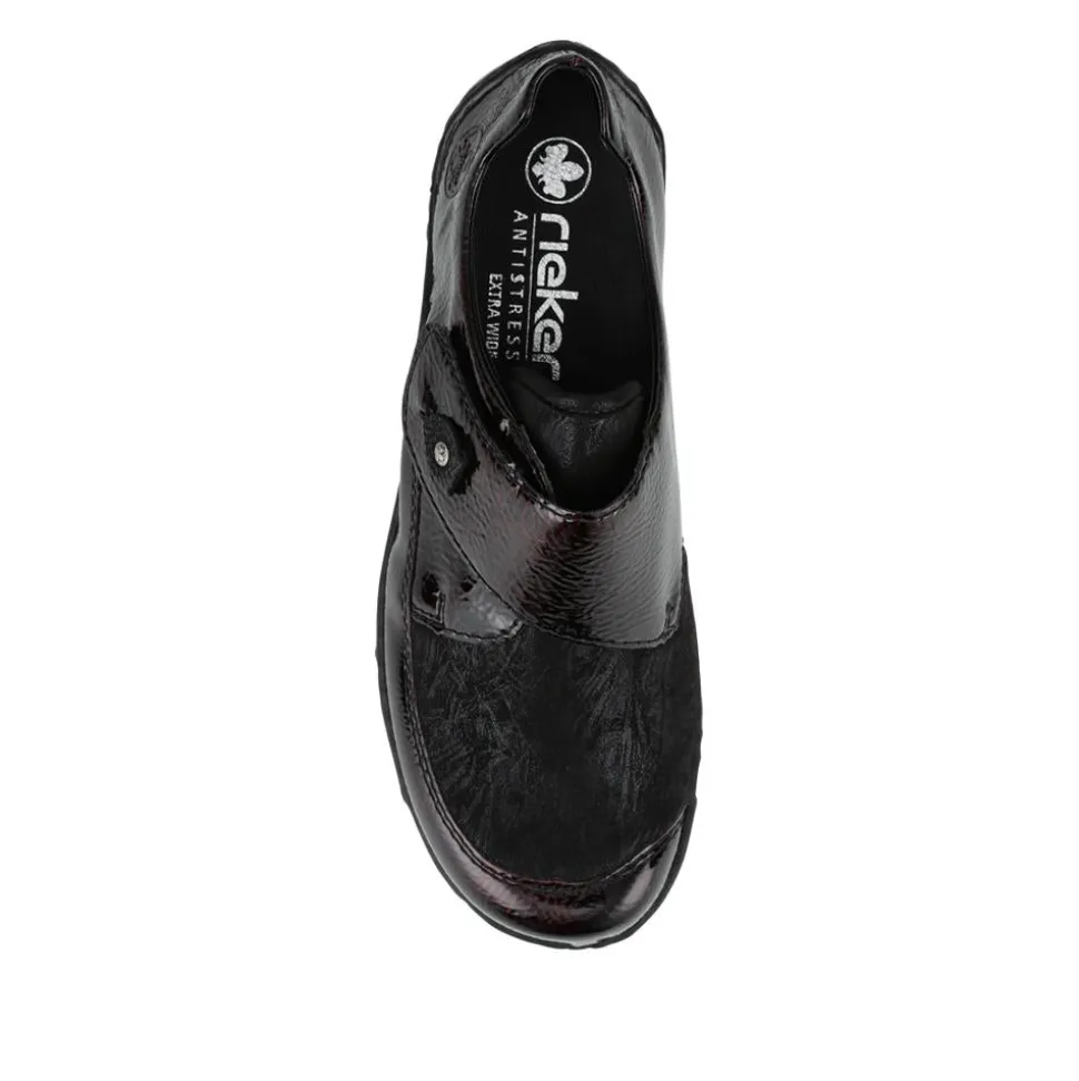 Patterned Touch-Fasten Shoes - Burgundy