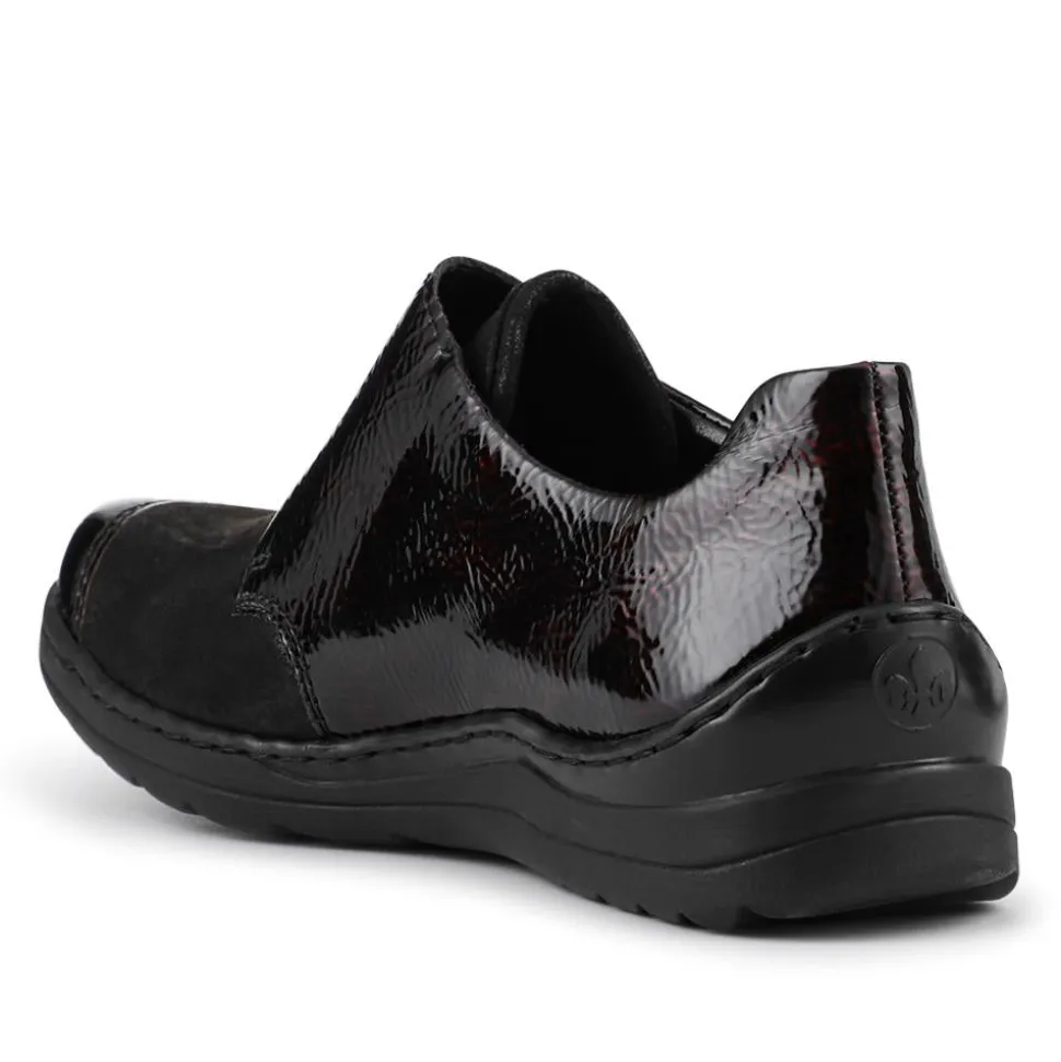Patterned Touch-Fasten Shoes - Burgundy