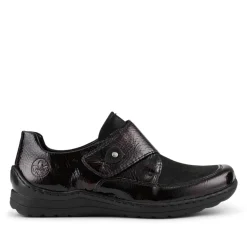 Patterned Touch-Fasten Shoes - Burgundy