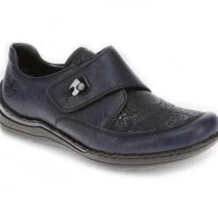 Patterned Touch-Fasten Shoes - Navy