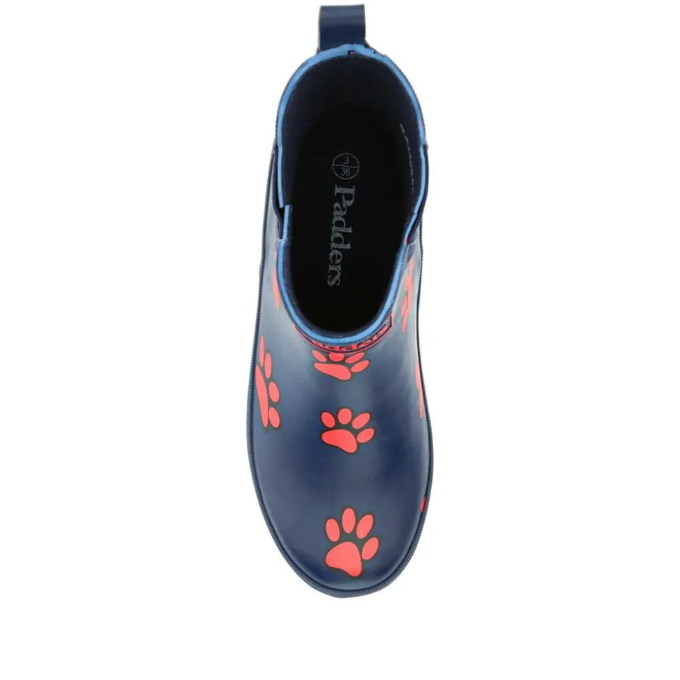 Paw Print Chelsea Wellington Boots - Navy