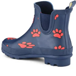 Paw Print Chelsea Wellington Boots - Navy