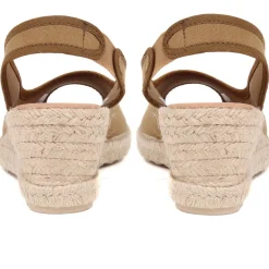 Peep Toe Wedge Sandals - Sand