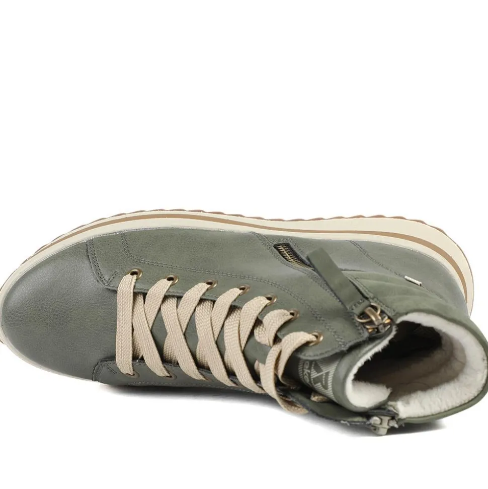 Platform Ankle Boots - Olive