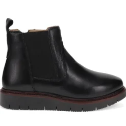 Platform-Heeled Ankle Boots - Black