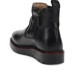Platform-Heeled Ankle Boots - Black