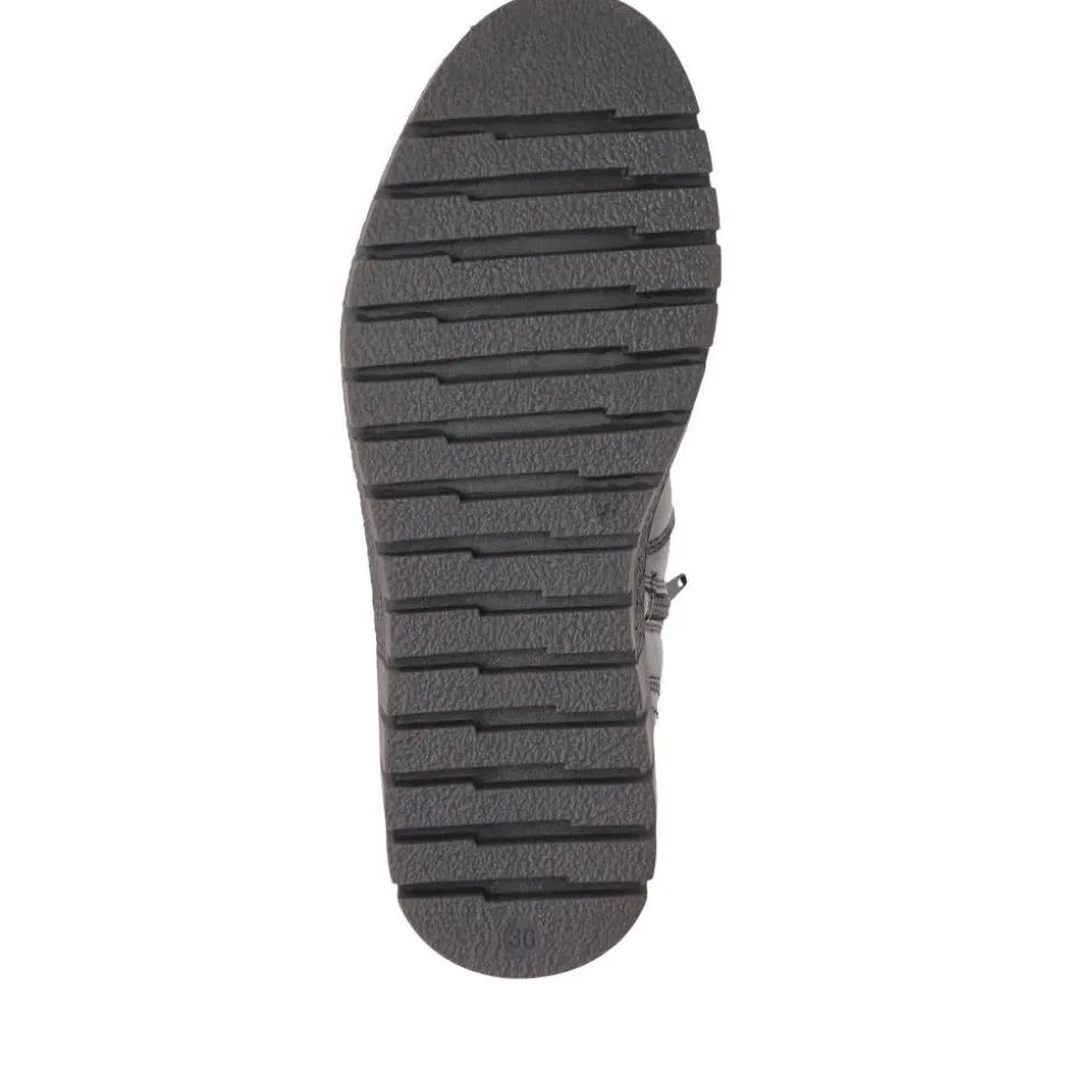 Platform Lace-Up Ankle Boots - Black