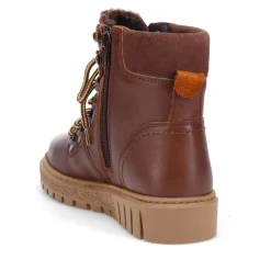 Platform Lace-Up Ankle Boots - Brown