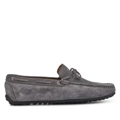Plymouth Leather Moccasins - Grey Suede