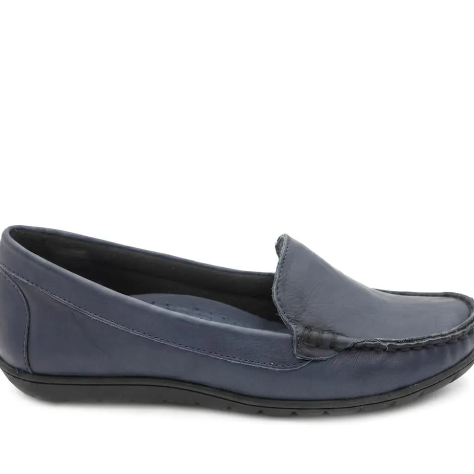 Premium Leather Moccasins - Navy