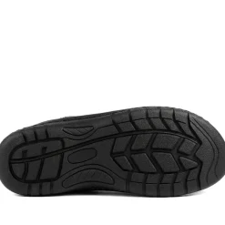 Premium Leather Touch Fastening Sandals - Black