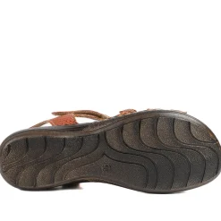 Premium Leather Touch Fastening Sandals - Tan