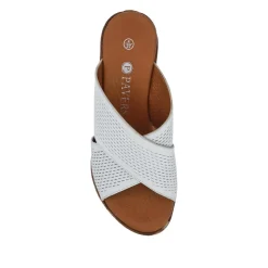 Premium Leather Wedge Heels - White