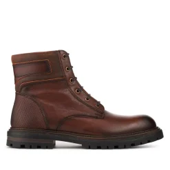 Premium Leather Zip & Lace Up Boots - Brown