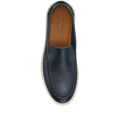 Quade Smart Leather Slip-On Shoes - Navy