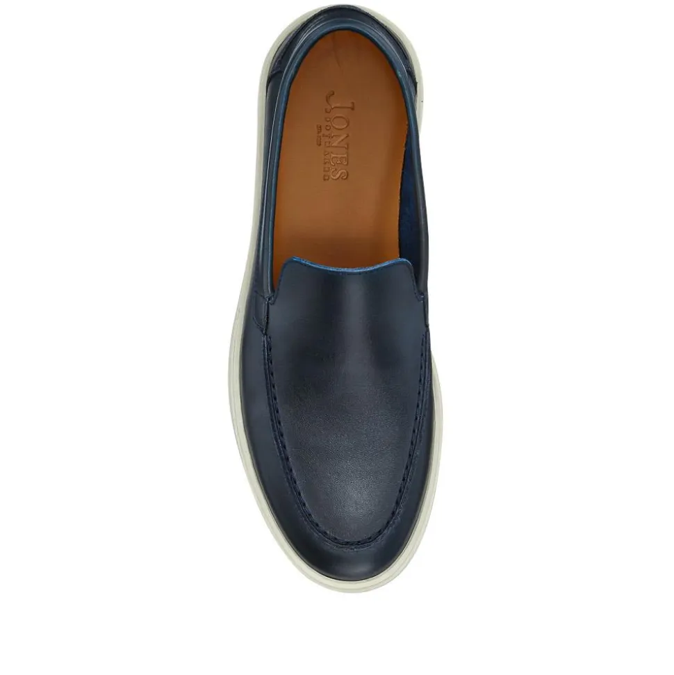 Quade Smart Leather Slip-On Shoes - Navy