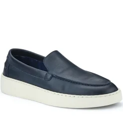 Quade Smart Leather Slip-On Shoes - Navy