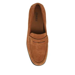Quadir Slip On Leather Penny Loafers - Tan Suede