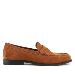 Quadir Slip On Leather Penny Loafers - Tan Suede