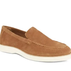 Quarius All Leather Slip On Shoes - Cognac Suede