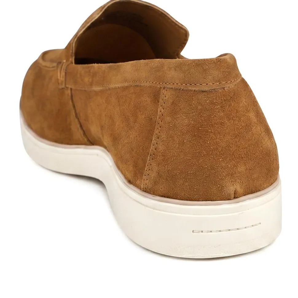 Quarius All Leather Slip On Shoes - Cognac Suede