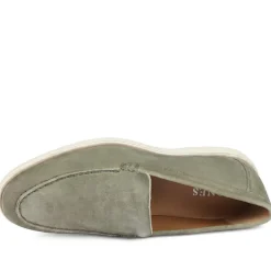 Quarius All Leather Slip On Shoes - Khaki Suede