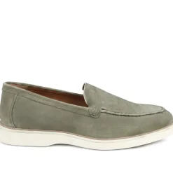 Quarius All Leather Slip On Shoes - Khaki Suede