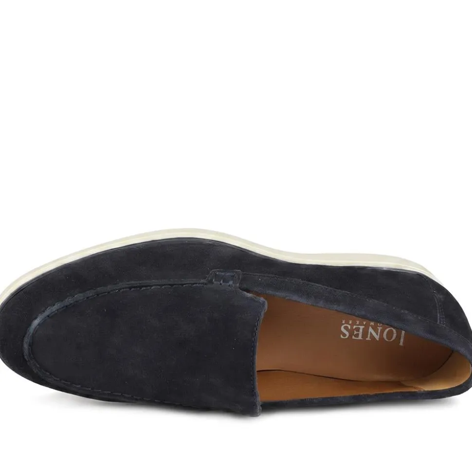 Quarius All Leather Slip On Shoes - Navy Suede