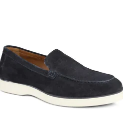 Quarius All Leather Slip On Shoes - Navy Suede
