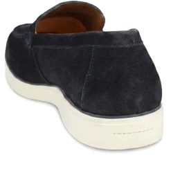 Quarius All Leather Slip On Shoes - Navy Suede