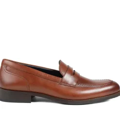 Queensborough Leather Penny Loafers - Tan Leather