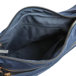 Quilted Multi Zip Crossbody Bag - Navy