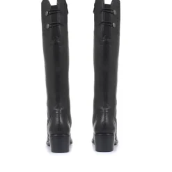Rachel Medium Calf Fit Leather Rider Boots - Black