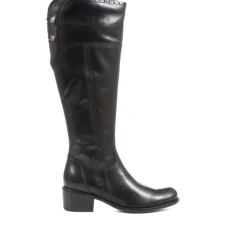 Rachel Medium Calf Fit Leather Rider Boots - Black