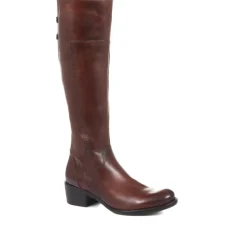 Rachel Slim Calf Fit Leather Rider Boots - Tan