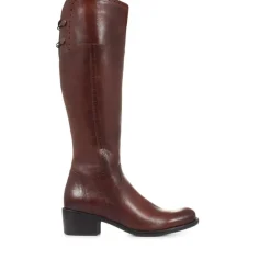 Rachel Slim Calf Fit Leather Rider Boots - Tan