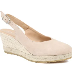 Raisa Leather Buckle Fasten Espadrilles - Sand Suede