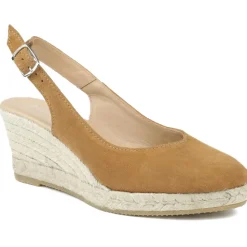 Raisa Leather Buckle Fasten Espadrilles - Tan Suede