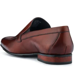 Ralphie Smart Leather Slip-On Shoes - Chestnut