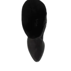 Ramona Suede Slouch Calf Boot - Black