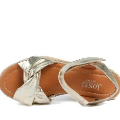Randine Adjustable Fasten Leather Espadrilles - Gold