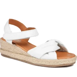 Randine Adjustable Fasten Leather Espadrilles - Off White